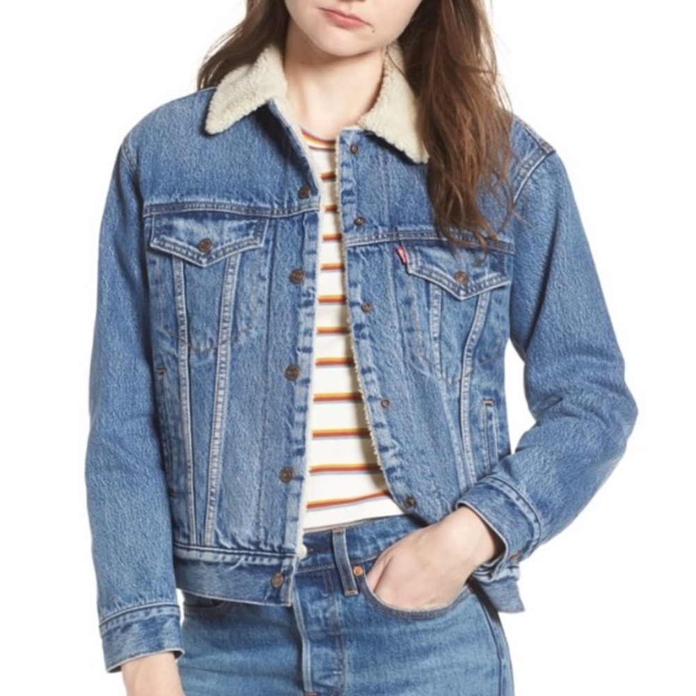 NWT Levi’s Ex-Boyfriend Faux Fur Denim Jean Jacket